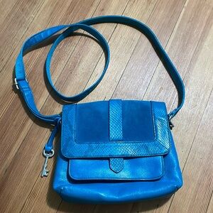 Fossil Blue Shoulder Bag